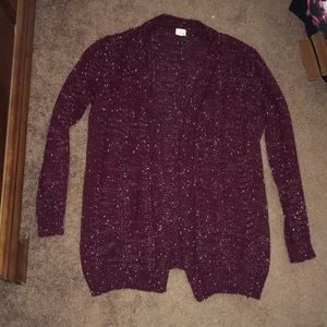 Burgundy knit cardigan